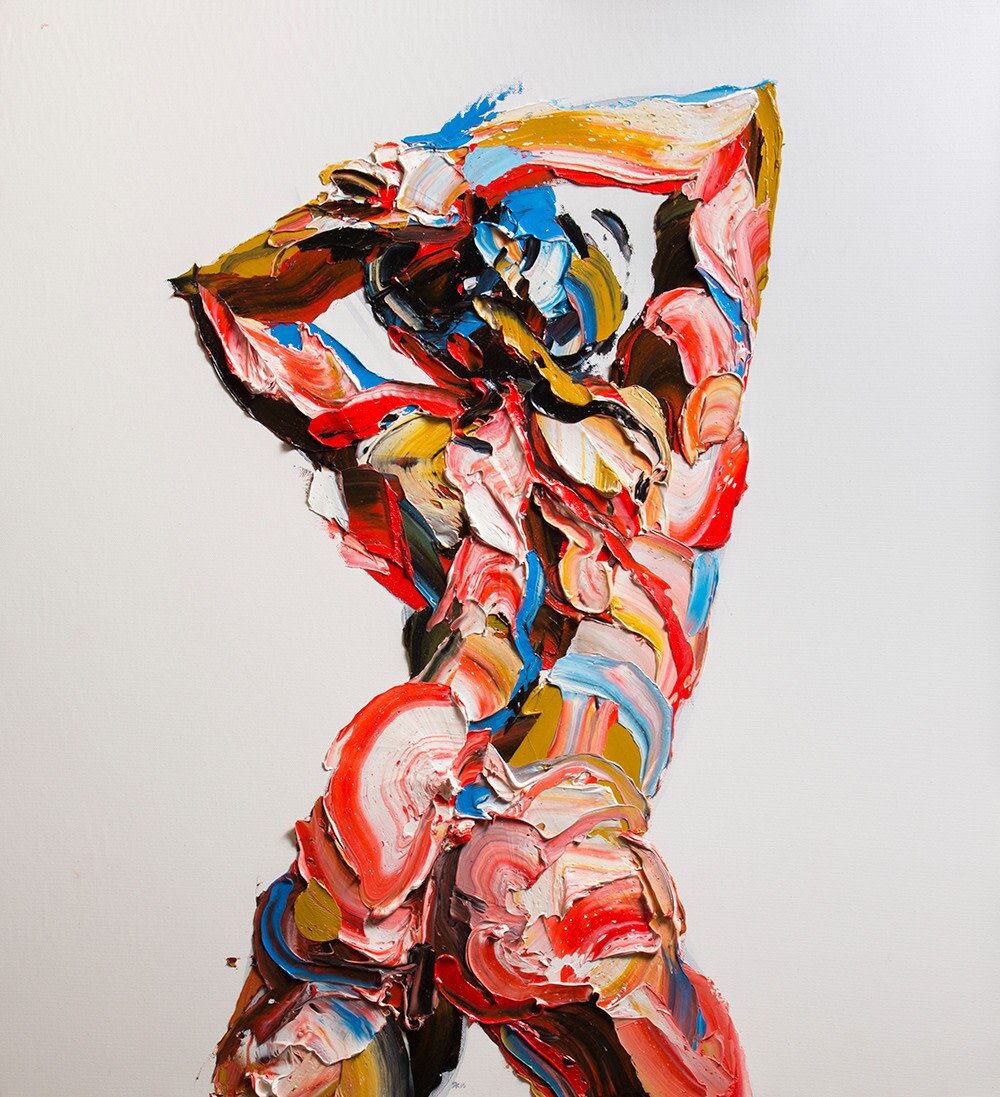 Paleta de pintura de figura Sexy para mujer, cuchillo Arcylic, pintura expresionista, textura pesada, Impasto colorido, pintura sobre lienzo