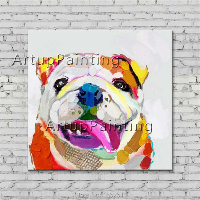 Pintura de perro pintada a mano, lienzo de pintura al óleo, cuadros de decoración, imágenes de pared para sala de estar, Arte pop, pintura de perro para mascotas Pintura de perro pintada a mano, lienzo de pintura al óleo, cuadros de decoración, imágenes de pared para sala de estar, Arte pop, pintura de perro para mascotas