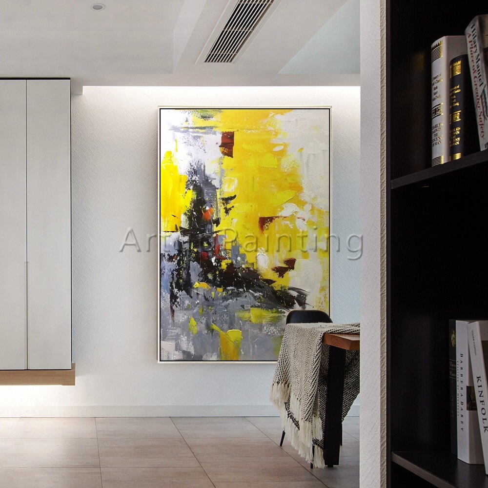 Pintura al &oacute;leo abstracta moderna pintada a mano sobre lienzo, imagen art&iacute;stica de pared para sala de estar, papel de pared para decoraci&oacute;n del hogar