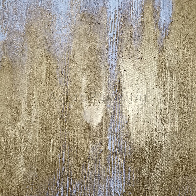 Lienzo abstracto moderno pintado a mano, pintura al &oacute;leo de oro blanco, imagen art&iacute;stica de pared, decoraci&oacute;n del hogar para sala de estar, papel de pared