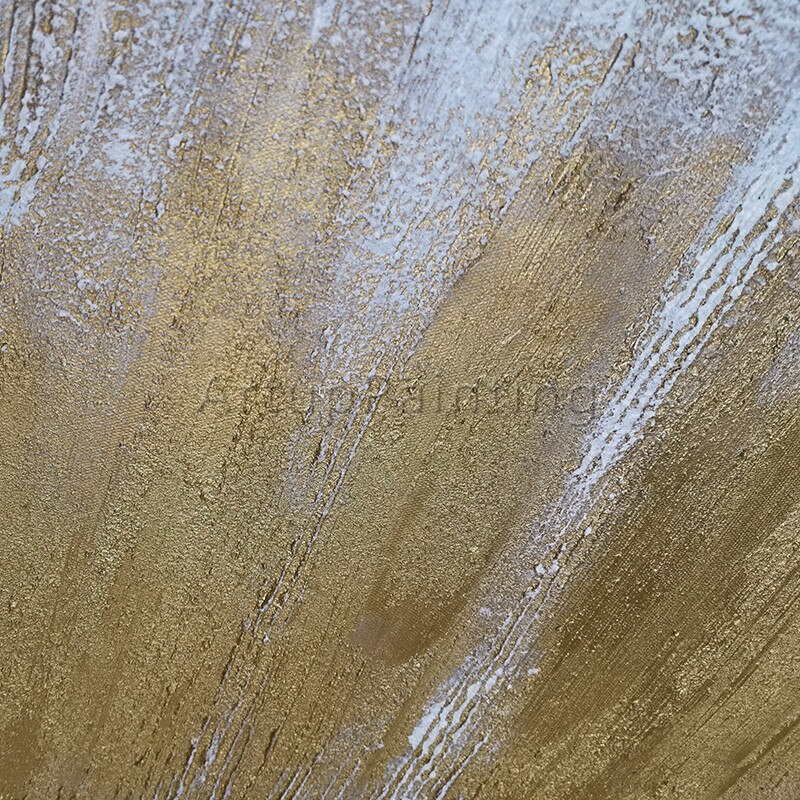 Lienzo abstracto moderno pintado a mano, pintura al &oacute;leo de oro blanco, imagen art&iacute;stica de pared, decoraci&oacute;n del hogar para sala de estar, papel de pared