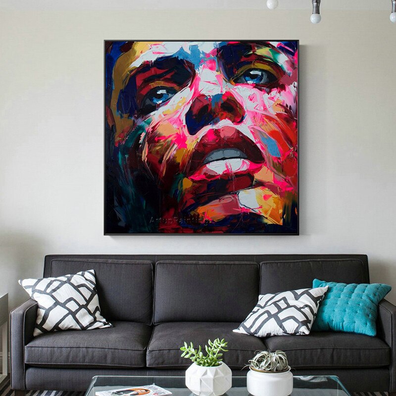 Francotirador Nielly face-pintura al &oacute;leo sobre lienzo, Arte pop art de pared, im&aacute;genes para sala de estar, paleta, cuchillo, Retrato, caudros, decoraci&oacute;n