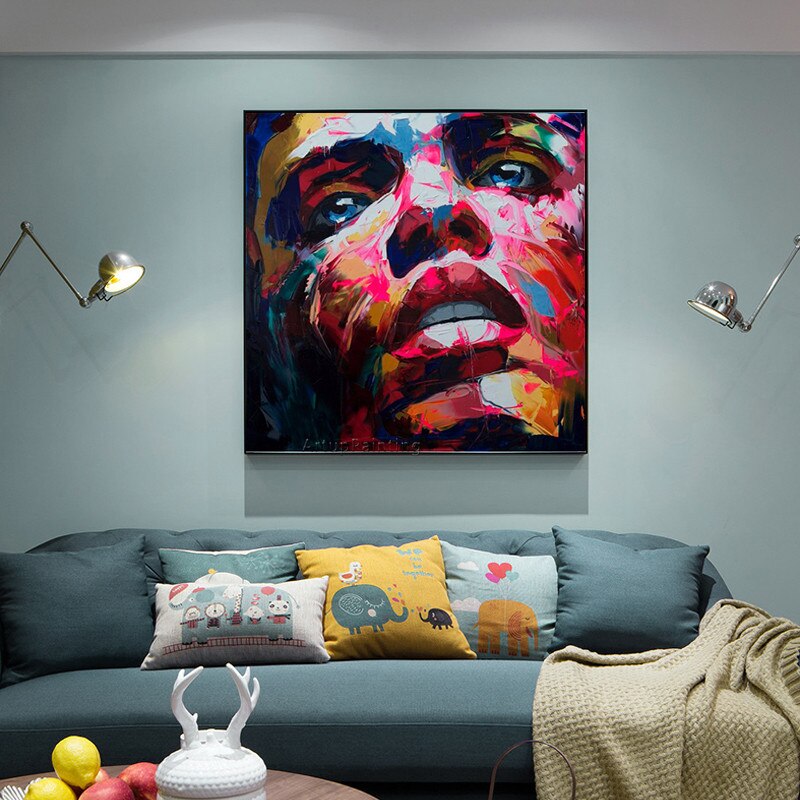 Francotirador Nielly face-pintura al &oacute;leo sobre lienzo, Arte pop art de pared, im&aacute;genes para sala de estar, paleta, cuchillo, Retrato, caudros, decoraci&oacute;n