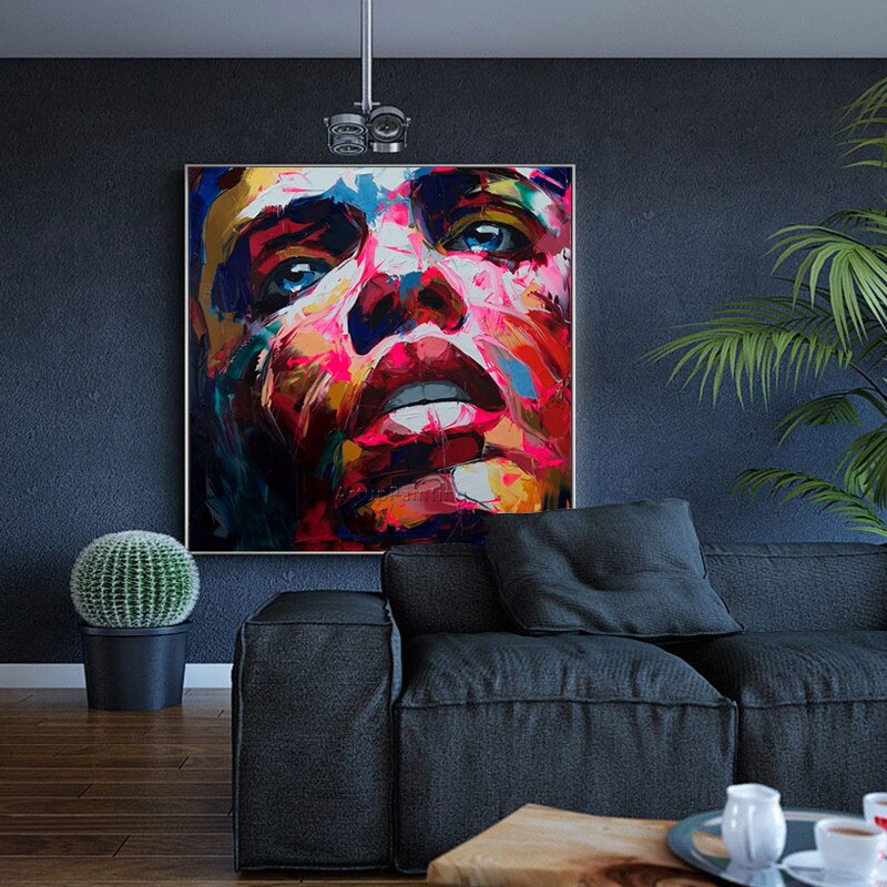 Francotirador Nielly face-pintura al &oacute;leo sobre lienzo, Arte pop art de pared, im&aacute;genes para sala de estar, paleta, cuchillo, Retrato, caudros, decoraci&oacute;n