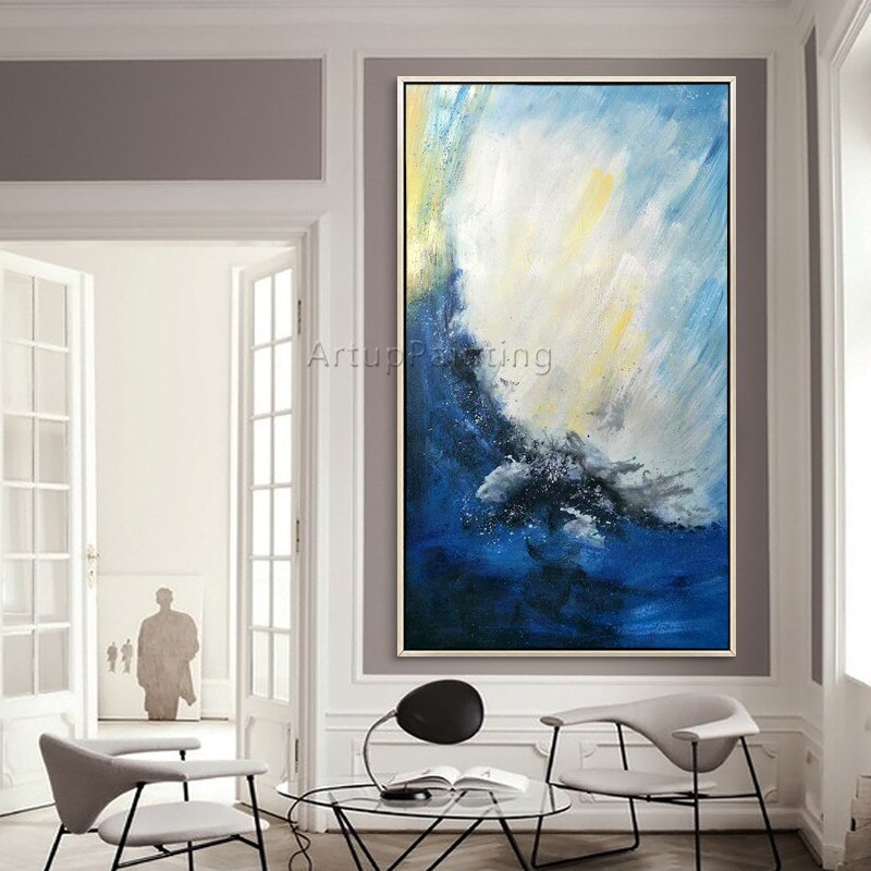 Pintura en lienzo de estilo n&oacute;rdico, pintura acr&iacute;lica, im&aacute;genes art&iacute;sticas de pared abstractas modernas para sala de estar, decoraci&oacute;n del hogar, caudros, 05