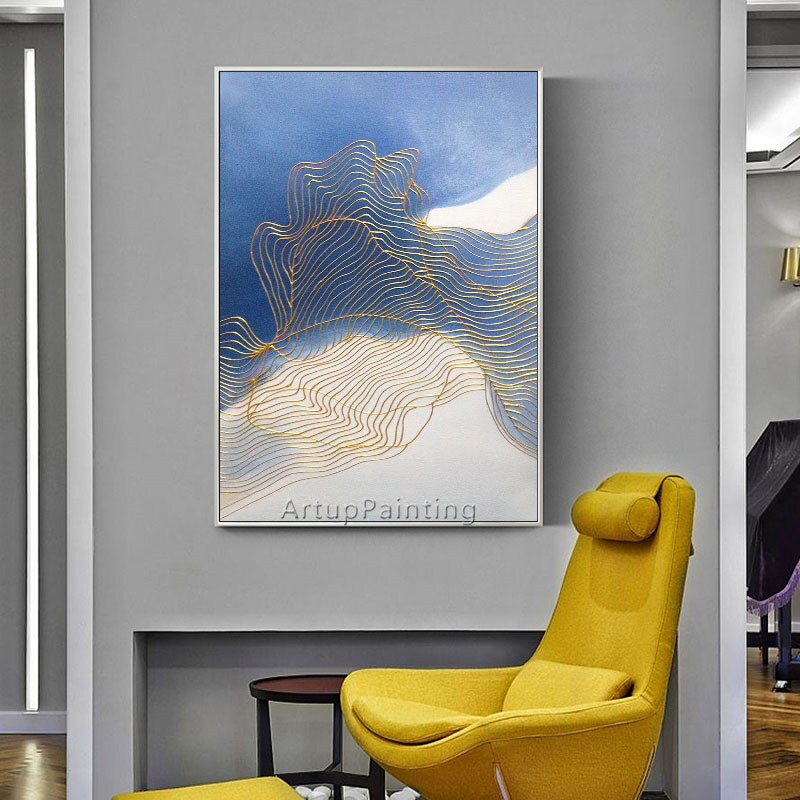Pintura en lienzo de estilo n&oacute;rdico para decoraci&oacute;n del hogar, pintura acr&iacute;lica, im&aacute;genes art&iacute;sticas de pared abstractas modernas para sala de estar, caudros, decoraci&oacute;n del hogar