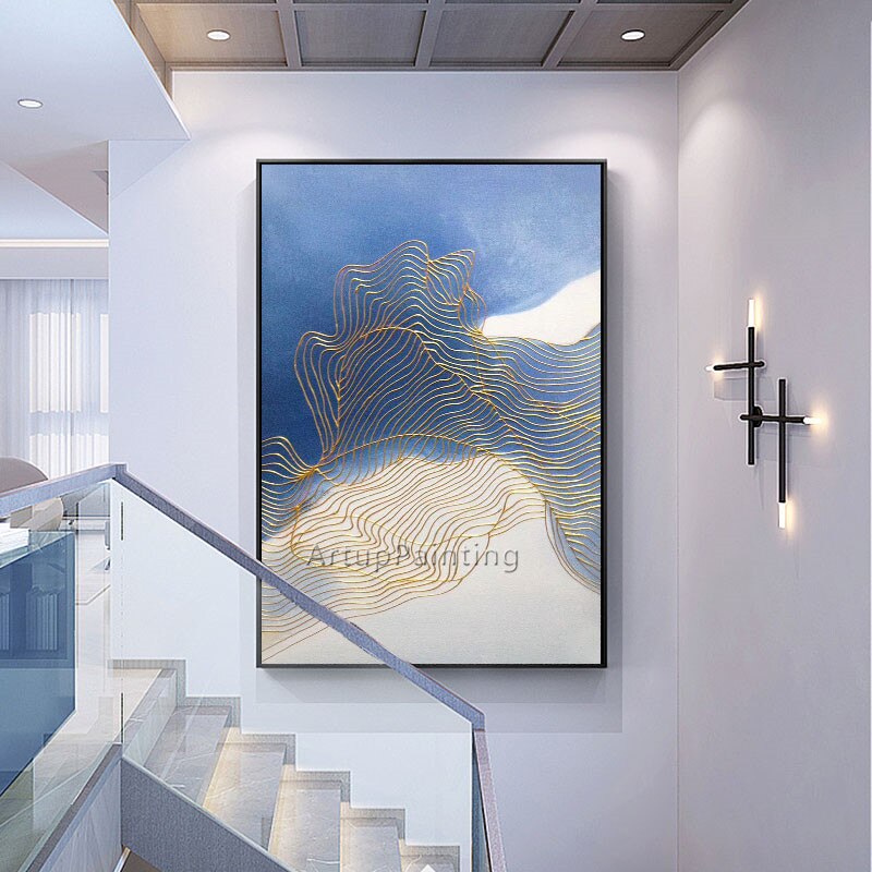 Pintura en lienzo de estilo n&oacute;rdico para decoraci&oacute;n del hogar, pintura acr&iacute;lica, im&aacute;genes art&iacute;sticas de pared abstractas modernas para sala de estar, caudros, decoraci&oacute;n del hogar