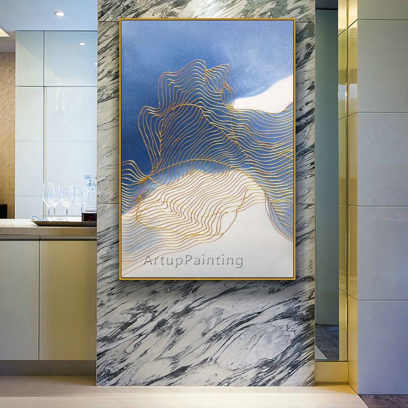 Pintura en lienzo de estilo n&oacute;rdico para decoraci&oacute;n del hogar, pintura acr&iacute;lica, im&aacute;genes art&iacute;sticas de pared abstractas modernas para sala de estar, caudros, decoraci&oacute;n del hogar