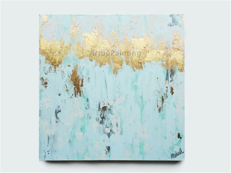 Pintura en lienzo de estilo n&oacute;rdico, pintura acr&iacute;lica de oro azul, im&aacute;genes art&iacute;sticas de pared abstractas modernas para sala de estar, caudros, decoraci&oacute;n 90