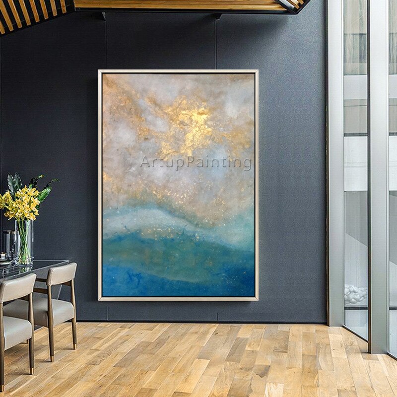 Estilo n&oacute;rdico, pintura de la lona pintura de acr&iacute;lico abstracto paisaje arte de pared de sal&oacute;n hogar Decoraci&oacute;n caudros decoracion6