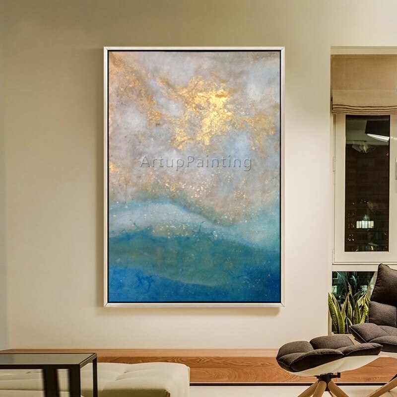 Estilo n&oacute;rdico, pintura de la lona pintura de acr&iacute;lico abstracto paisaje arte de pared de sal&oacute;n hogar Decoraci&oacute;n caudros decoracion6