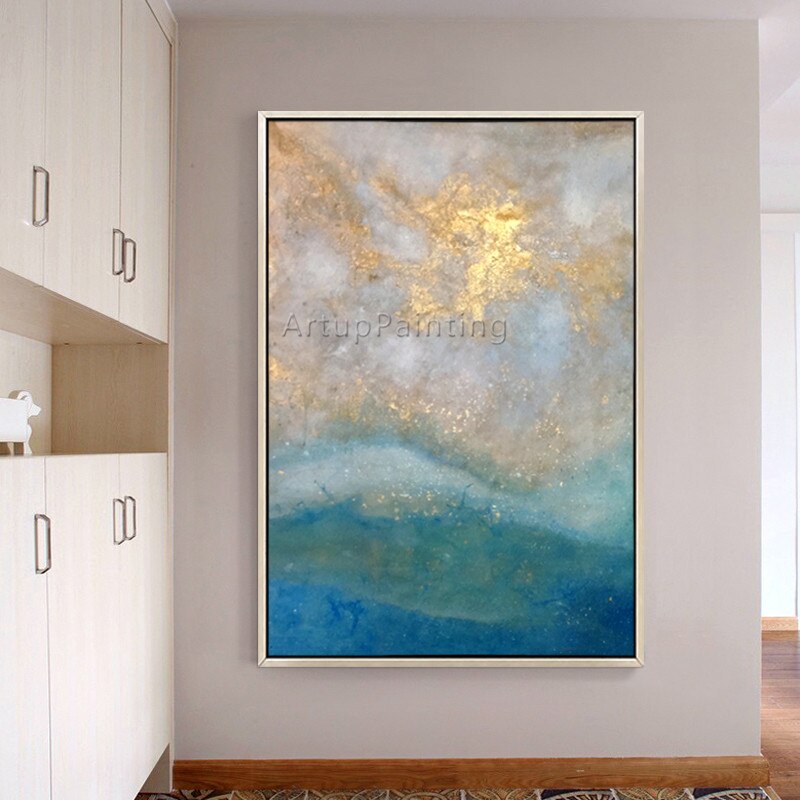 Estilo n&oacute;rdico, pintura de la lona pintura de acr&iacute;lico abstracto paisaje arte de pared de sal&oacute;n hogar Decoraci&oacute;n caudros decoracion6