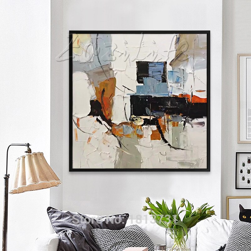 Pintura en lienzo para decoraci&oacute;n del hogar, cuadro n&oacute;rdico acr&iacute;lico abstracto de color, arte de pared, im&aacute;genes para sala de estar, decoraci&oacute;n de quadros, decoraci&oacute;n 6