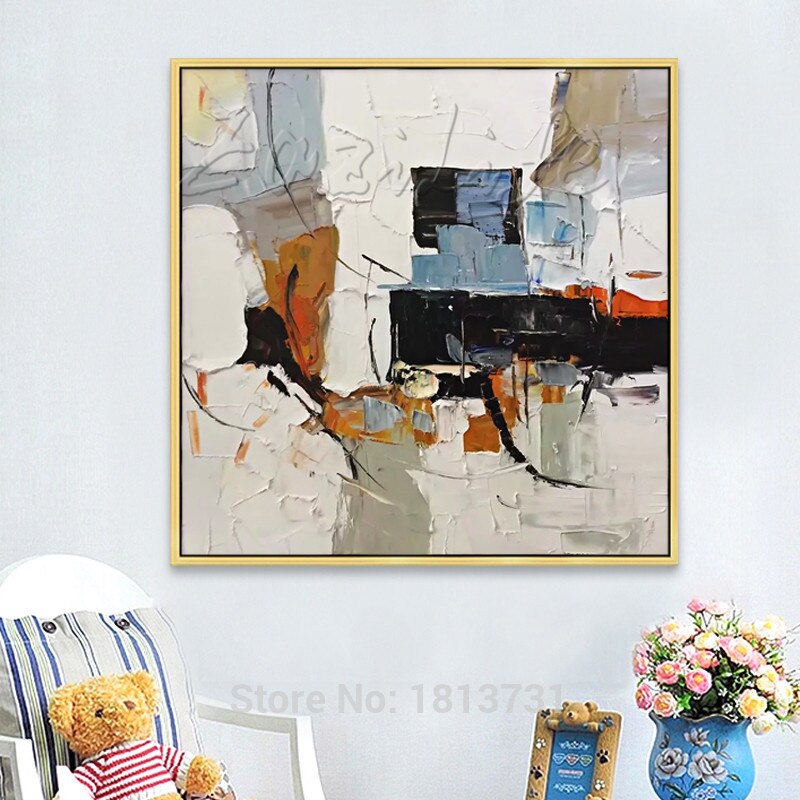 Pintura en lienzo para decoraci&oacute;n del hogar, cuadro n&oacute;rdico acr&iacute;lico abstracto de color, arte de pared, im&aacute;genes para sala de estar, decoraci&oacute;n de quadros, decoraci&oacute;n 6