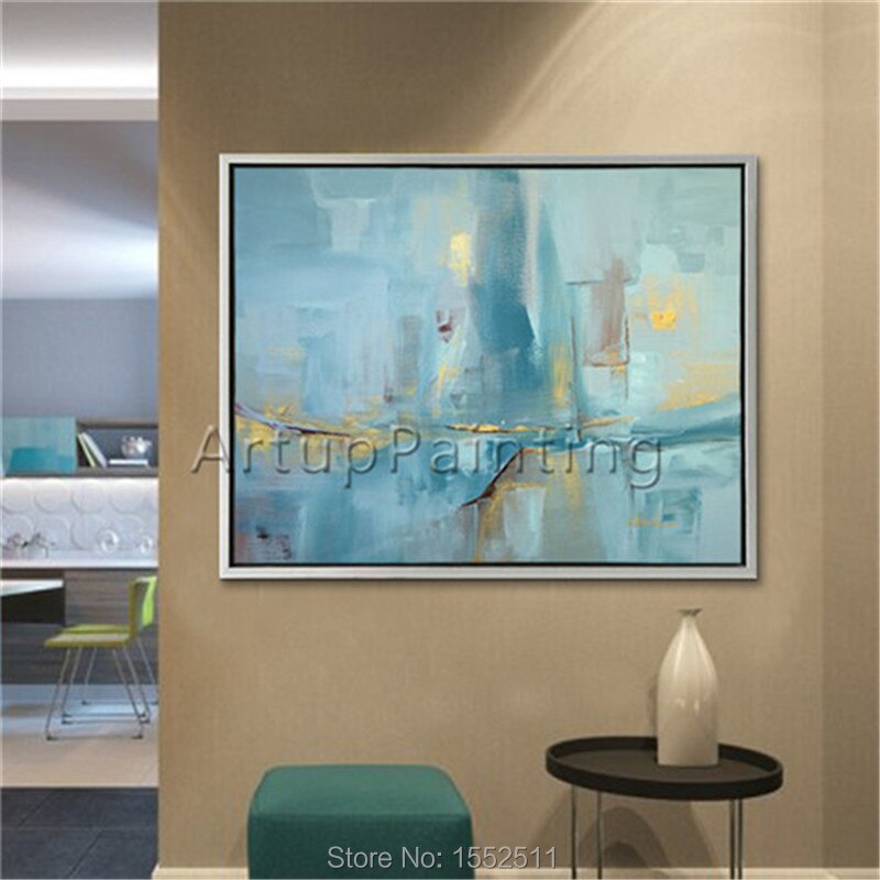 Pintura al &oacute;leo abstracta moderna para sala de estar, cuadro de lienzo pintado a mano, obra decorativa, arte de pared