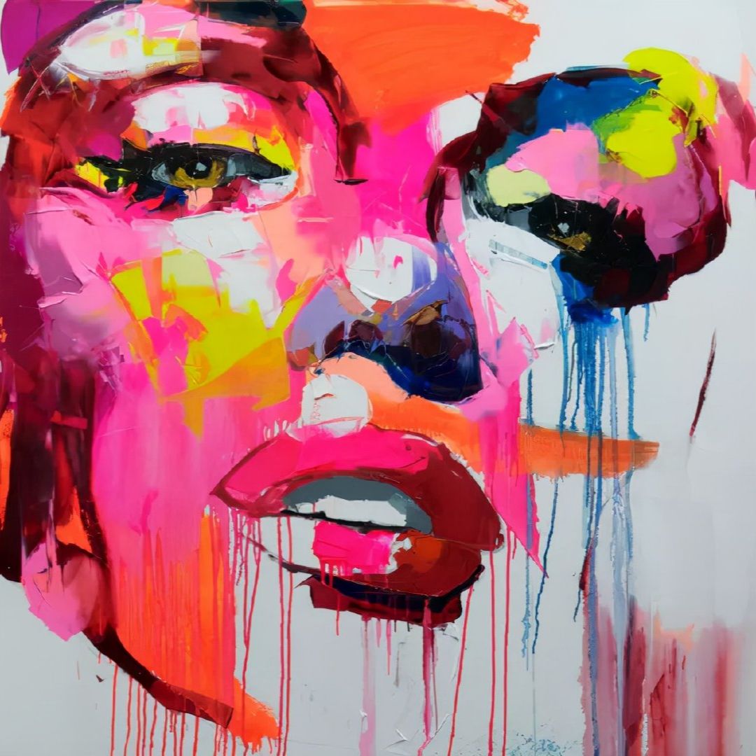 Paleta de pintura acr&iacute;lica al &oacute;leo para decoraci&oacute;n del hogar, lienzo grande pintado a mano con cuchillo, retrato de Marilyn Monroe, Cara de francotirador, Nielly, arte de pared
