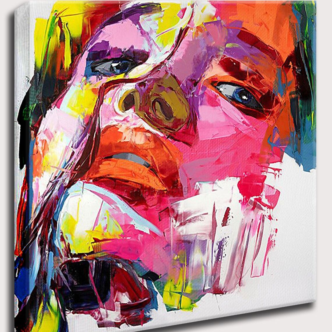 Paleta de pintura de retrato con cara de cuchillo, imagen art&iacute;stica de pared colorida de francotirador Nielly para sala de estar, decoraci&oacute;n de caudros con textura pesada