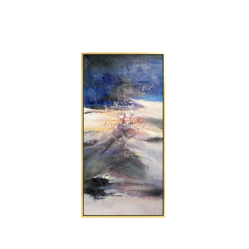 Pintura en lienzo, cuadros de decoraci&oacute;n abstracta, acr&iacute;lico, azul, arte de pared, im&aacute;genes para sala de estar, decoraci&oacute;n del hogar, quareos99