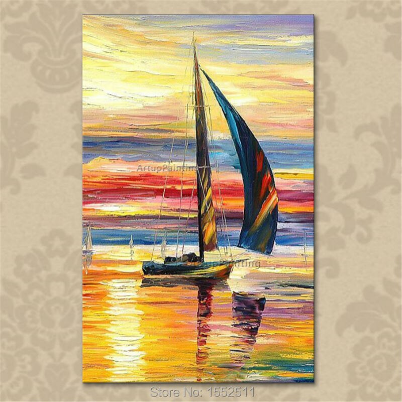 Pintura al &oacute;leo sobre lienzo para decoraci&oacute;n de caudros, pintura acr&iacute;lica para barco, yate, pared, arte, sala de estar imagen para, decoraci&oacute;n del hogar, quadros05