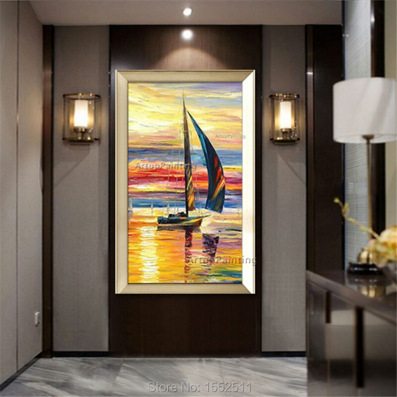 Pintura al &oacute;leo sobre lienzo para decoraci&oacute;n de caudros, pintura acr&iacute;lica para barco, yate, pared, arte, sala de estar imagen para, decoraci&oacute;n del hogar, quadros05
