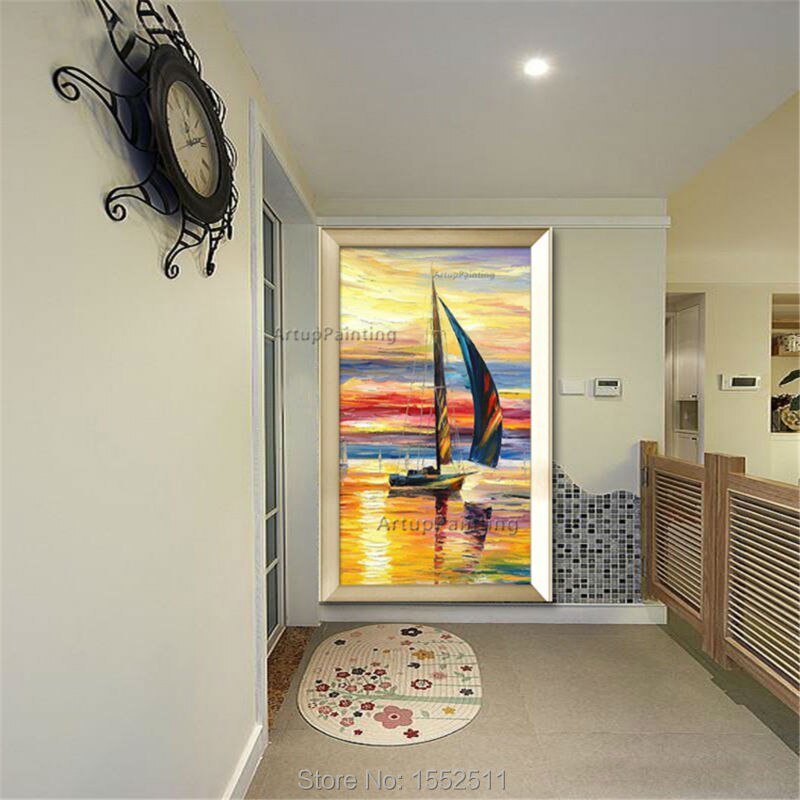 Pintura al &oacute;leo sobre lienzo para decoraci&oacute;n de caudros, pintura acr&iacute;lica para barco, yate, pared, arte, sala de estar imagen para, decoraci&oacute;n del hogar, quadros05