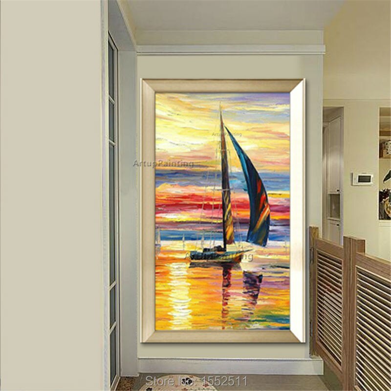 Pintura al &oacute;leo sobre lienzo para decoraci&oacute;n de caudros, pintura acr&iacute;lica para barco, yate, pared, arte, sala de estar imagen para, decoraci&oacute;n del hogar, quadros05