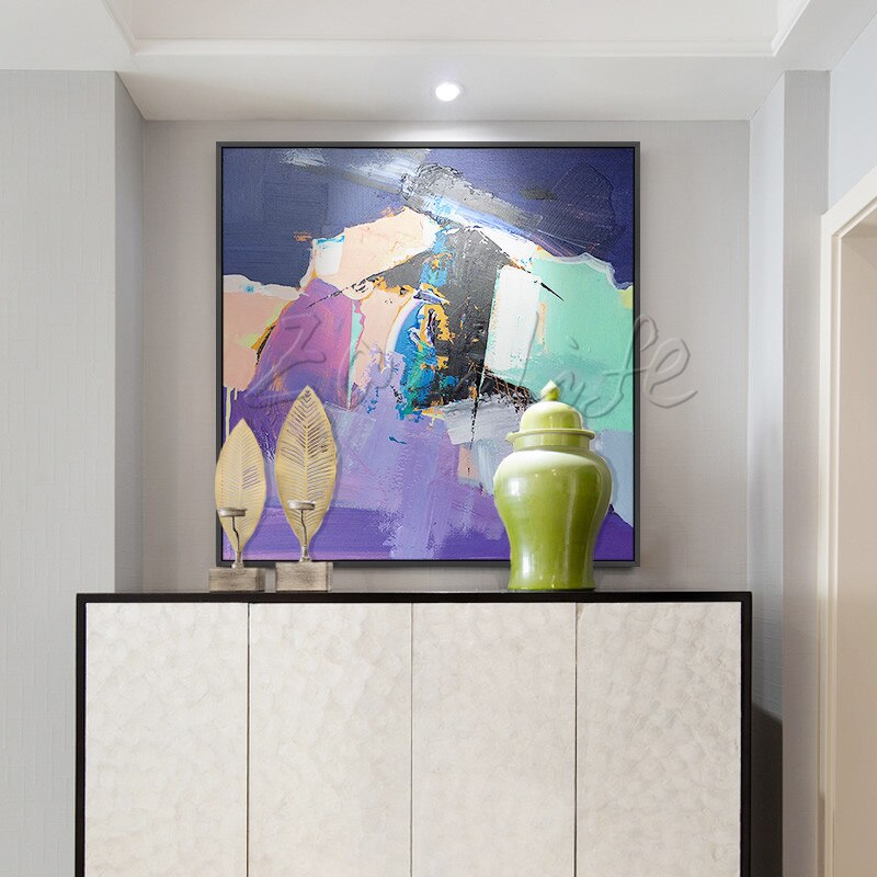 Cuadros de arte de pared pintados a mano, pinturas al &oacute;leo de lienzo, cuadros abstractos modernos grandes baratos, decoraci&oacute;n del hogar