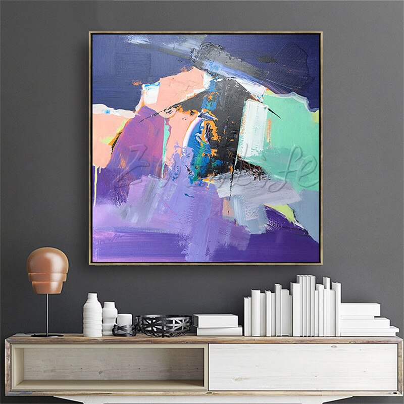 Cuadros de arte de pared pintados a mano, pinturas al &oacute;leo de lienzo, cuadros abstractos modernos grandes baratos, decoraci&oacute;n del hogar