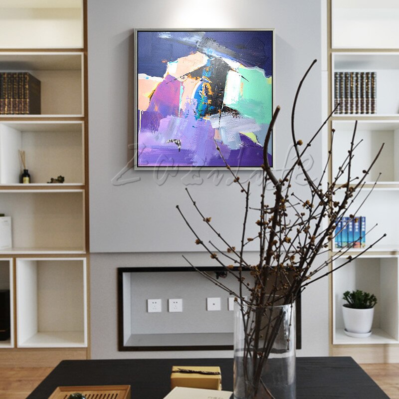 Cuadros de arte de pared pintados a mano, pinturas al &oacute;leo de lienzo, cuadros abstractos modernos grandes baratos, decoraci&oacute;n del hogar