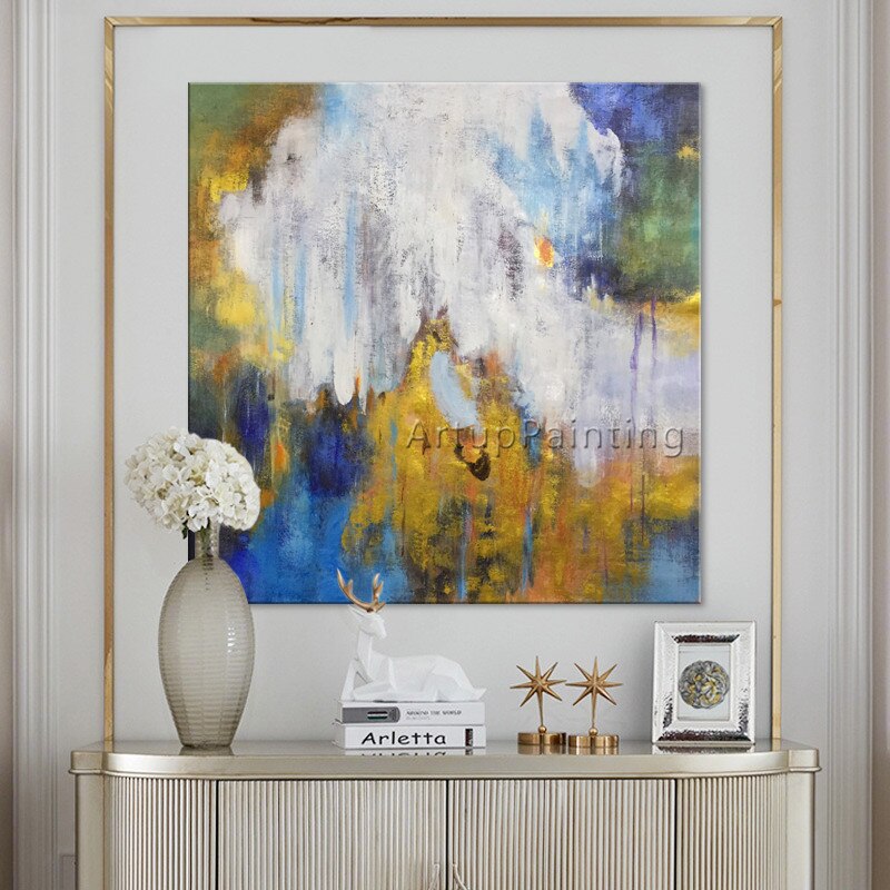 Cuadro de Estilo n&oacute;rdico para decoraci&oacute;n del hogar, pintura acr&iacute;lica sobre lienzo, im&aacute;genes art&iacute;sticas de pared abstractas modernas para sala de estar, decoraci&oacute;n de caudros