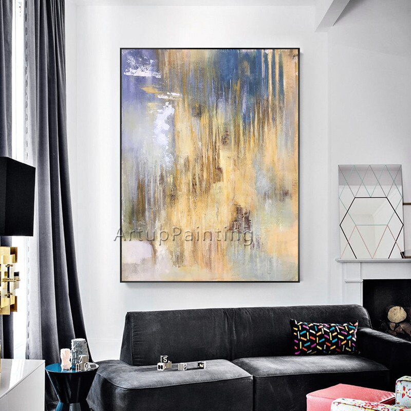 Pintura en lienzo de estilo n&oacute;rdico para decoraci&oacute;n del hogar, pintura acr&iacute;lica, im&aacute;genes art&iacute;sticas de pared abstractas modernas para sala de estar