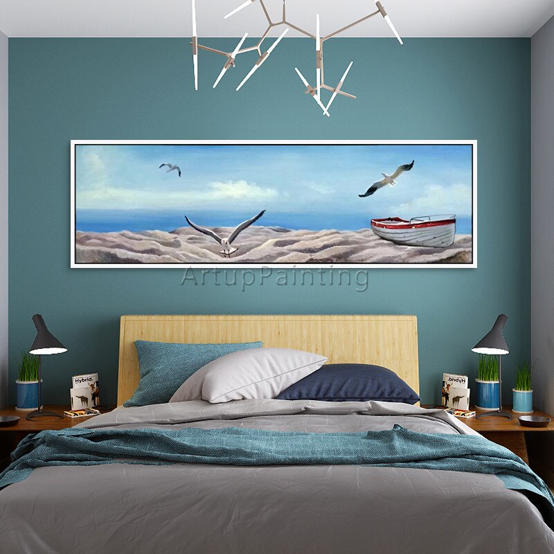Pintura en lienzo de paisaje marino abstracto, pintura acrílica, arte de pared, imágenes para sala de estar, decoración del hogar, caudros quadros, decoración 4 Pintura en lienzo de paisaje marino abstracto, pintura acrílica, arte de pared, imágenes para sala de estar, decoración del hogar, caudros quadros, decoración 4