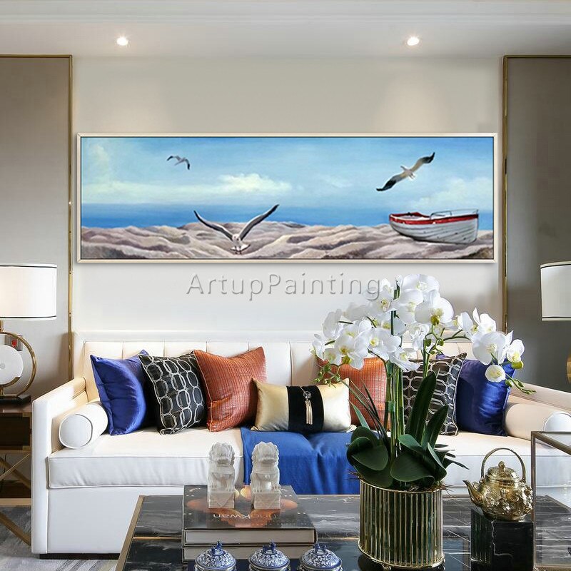 Pintura en lienzo de paisaje marino abstracto, pintura acrílica, arte de pared, imágenes para sala de estar, decoración del hogar, caudros quadros, decoración 4 Pintura en lienzo de paisaje marino abstracto, pintura acrílica, arte de pared, imágenes para sala de estar, decoración del hogar, caudros quadros, decoración 4