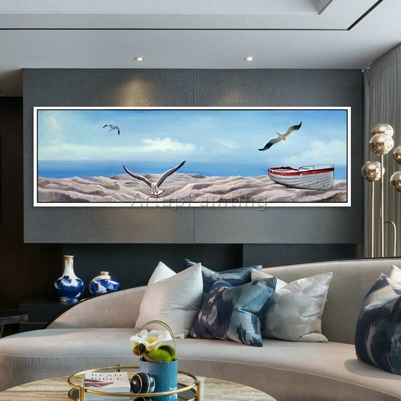 Pintura en lienzo de paisaje marino abstracto, pintura acrílica, arte de pared, imágenes para sala de estar, decoración del hogar, caudros quadros, decoración 4 Pintura en lienzo de paisaje marino abstracto, pintura acrílica, arte de pared, imágenes para sala de estar, decoración del hogar, caudros quadros, decoración 4