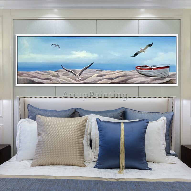 Pintura en lienzo de paisaje marino abstracto, pintura acrílica, arte de pared, imágenes para sala de estar, decoración del hogar, caudros quadros, decoración 4 Pintura en lienzo de paisaje marino abstracto, pintura acrílica, arte de pared, imágenes para sala de estar, decoración del hogar, caudros quadros, decoración 4