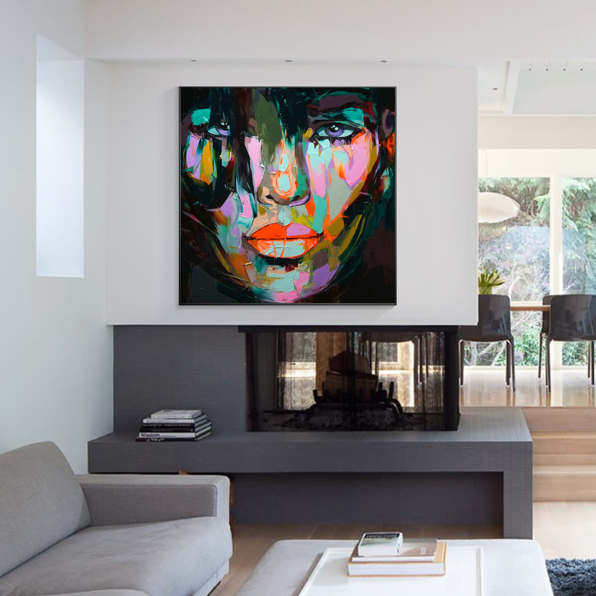 Francoise Nielly-paleta de pintura en lienzo, pintura al &oacute;leo de cara de cuchillo, im&aacute;genes art&iacute;sticas de pared para sala de estar, decoraci&oacute;n del hogar, decoraci&oacute;n de caudros