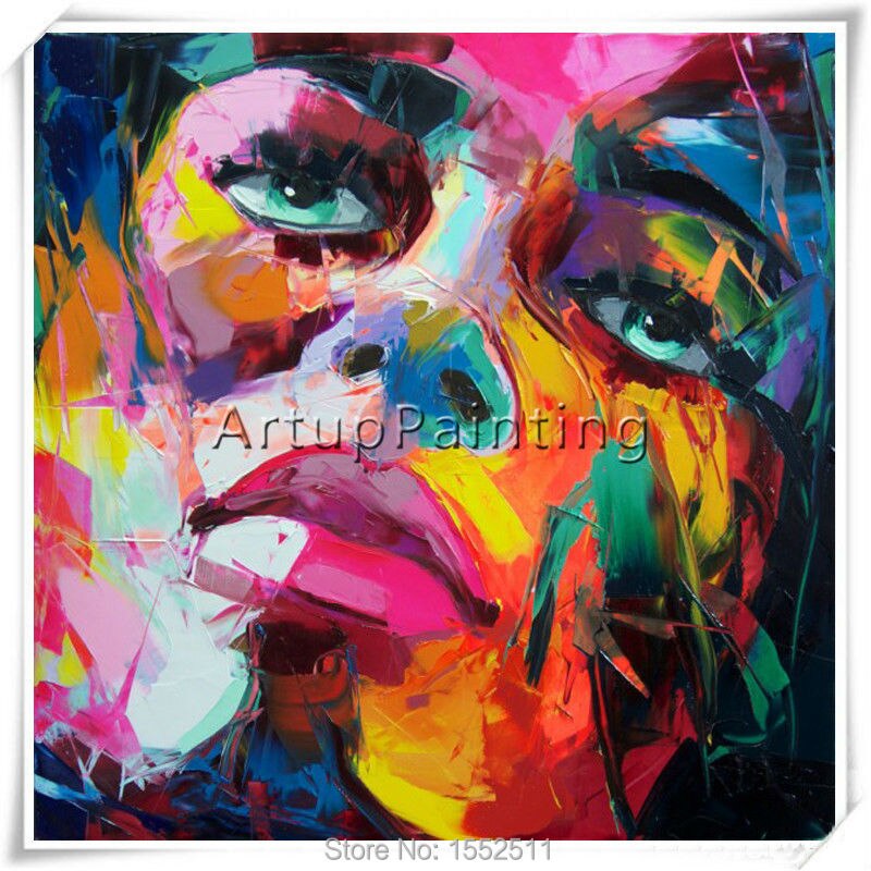 Paleta de pintura al &oacute;leo de retrato facial, cuchillo de Impasto, figura de lienzo pintada a mano, im&aacute;genes art&iacute;sticas de pared de francotirador Nielly para sala de estar 6