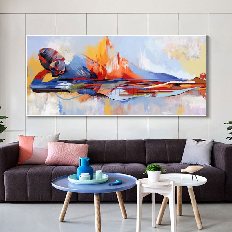 Cuchillo de paleta de arte, gran descuento para pintura de tama&ntilde;o grande, figura de mujer abstracta moderna, pintura impresiva, oferta especial