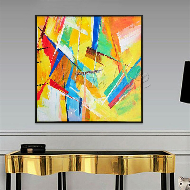 Pinturas al &oacute;leo sobre lienzo pintadas a mano, pintura al &oacute;leo abstracta moderna grande, decoraci&oacute;n de pared, im&aacute;genes art&iacute;sticas para dormitorio om2