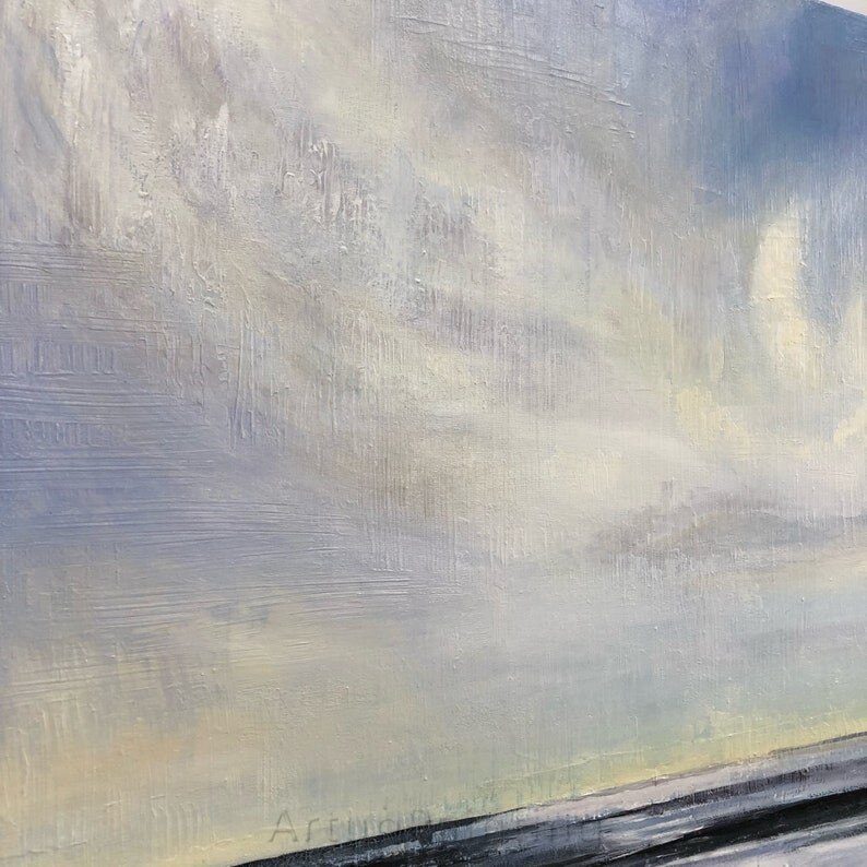 Pintura al &oacute;leo abstracta de paisaje marino, pintura de playa, Roca, ola de mar, arte de pared pintado a mano, decoraci&oacute;n para sala de estar, decoraci&oacute;n del hogar