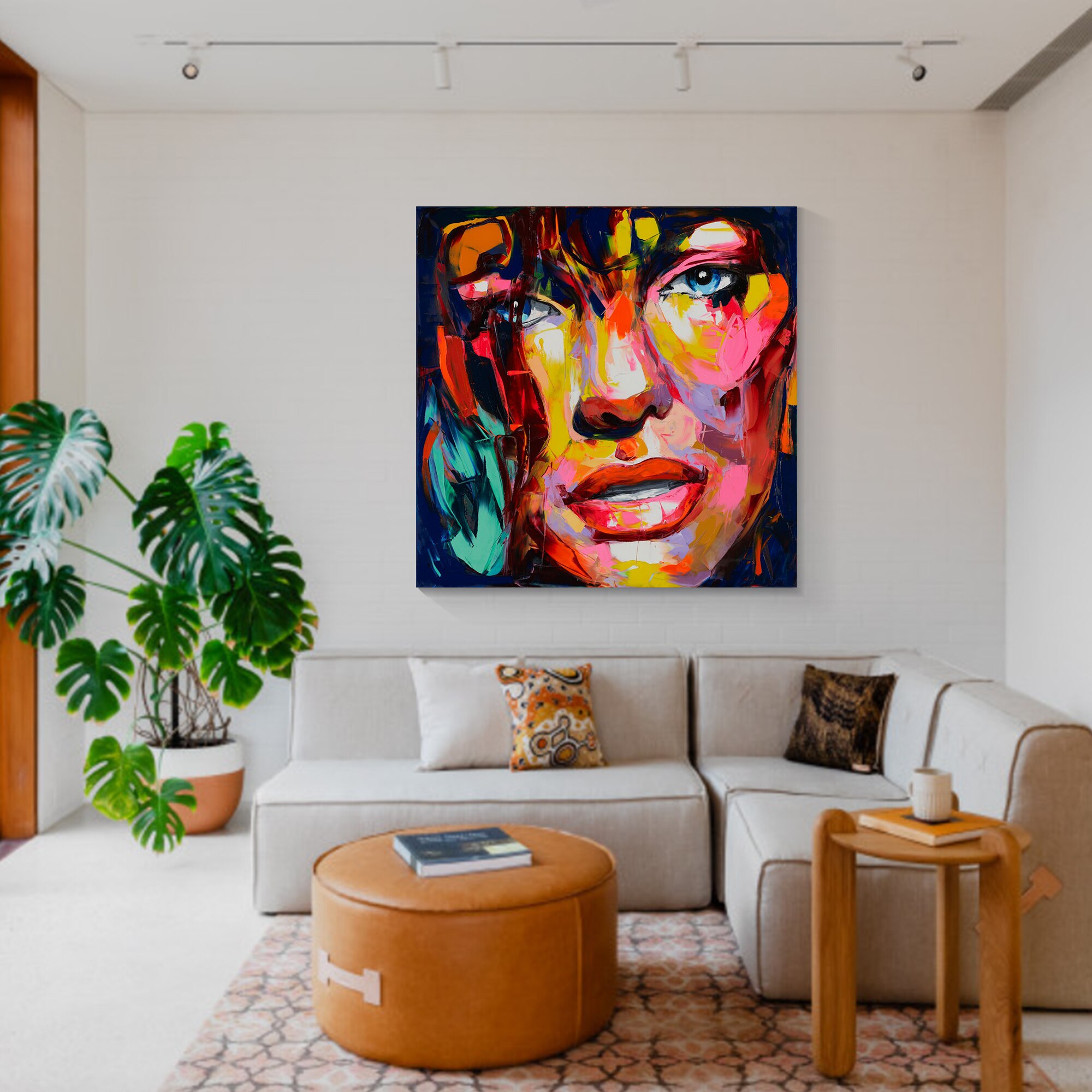 Paleta de pintura facial en lienzo, cuchillo pintado a mano, pintura al &oacute;leo de Francoise Nielly, im&aacute;genes art&iacute;sticas de pared para sala de estar, decoraci&oacute;n del hogar 03