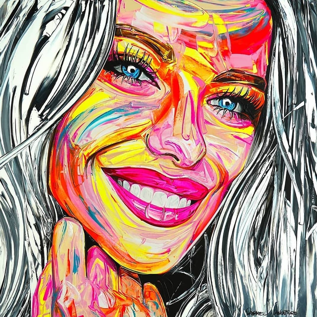 Pretty Girl Portrait Painting, Hand Painted Oil Painting, Home Wall Art Decor Face Painting