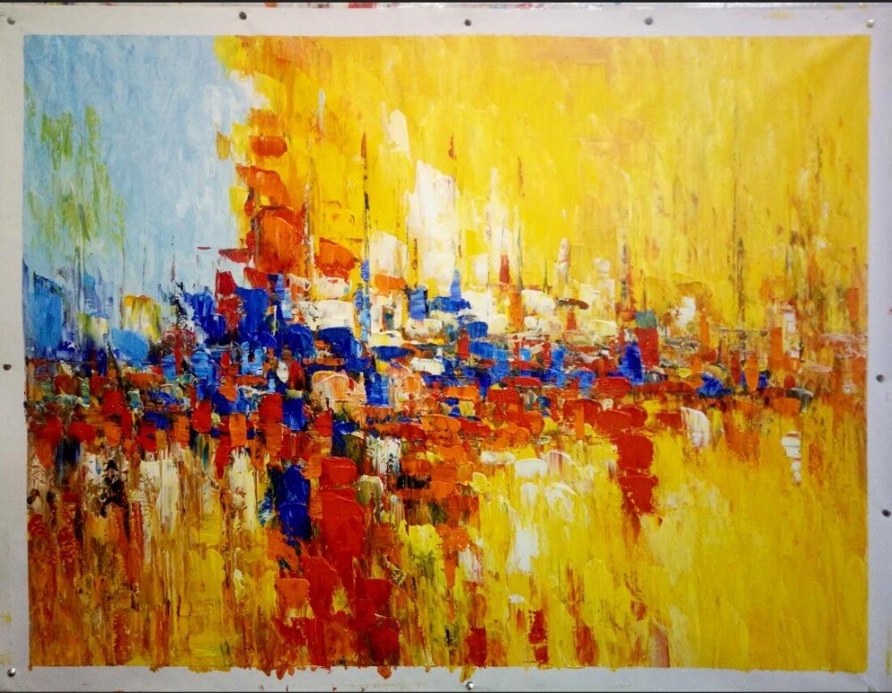 Canvas oil painting caudros decoracion blue acrylic painting modern abstract Wall art wall Pictures For Living Room Home Decor