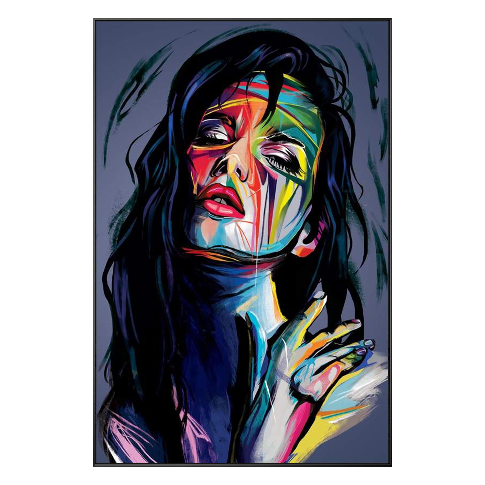 Abstract Portrait oil painting Francoise Nielly Colorful Palette knife canvas painting art poster decoration salon