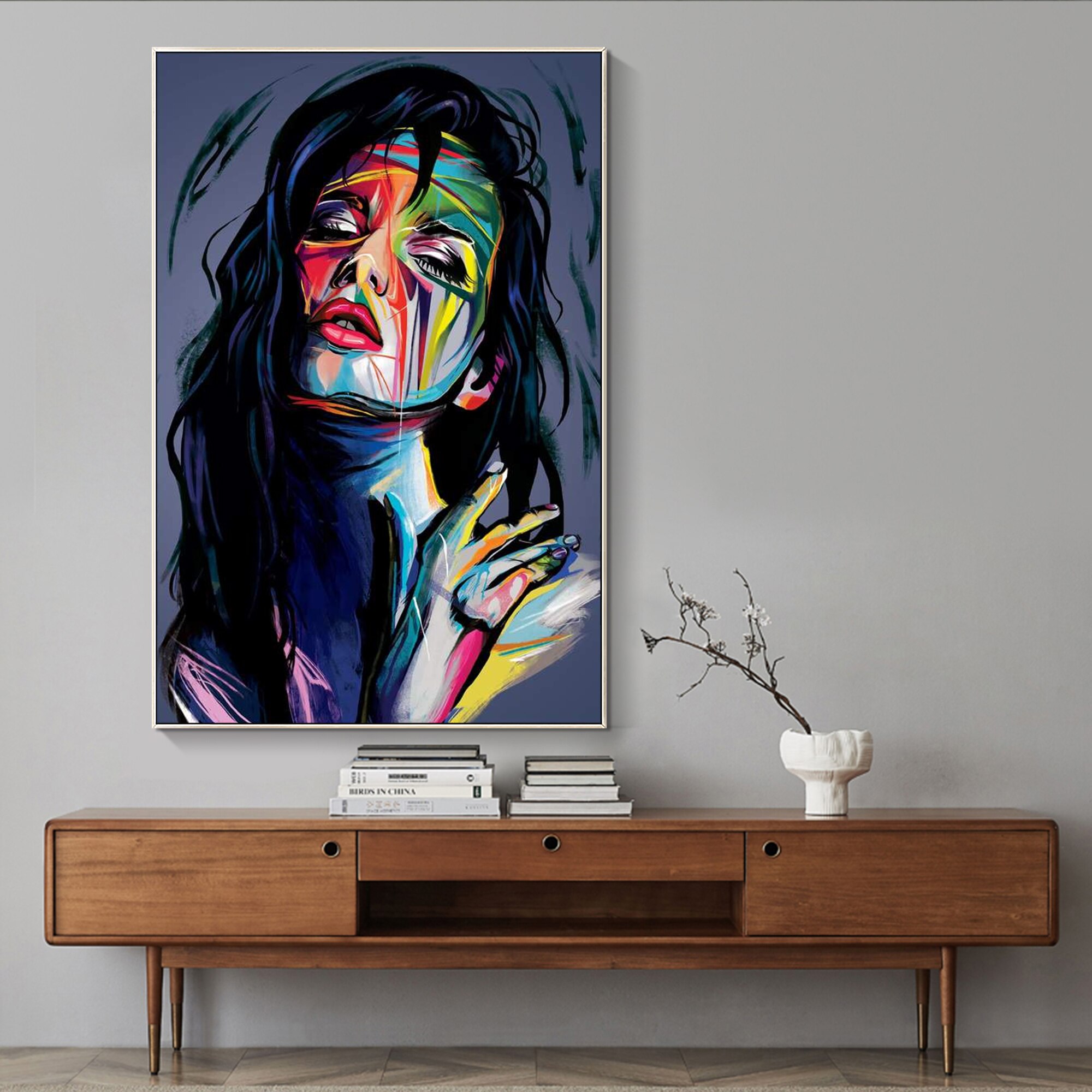 Abstract Portrait oil painting Francoise Nielly Colorful Palette knife canvas painting art poster decoration salon