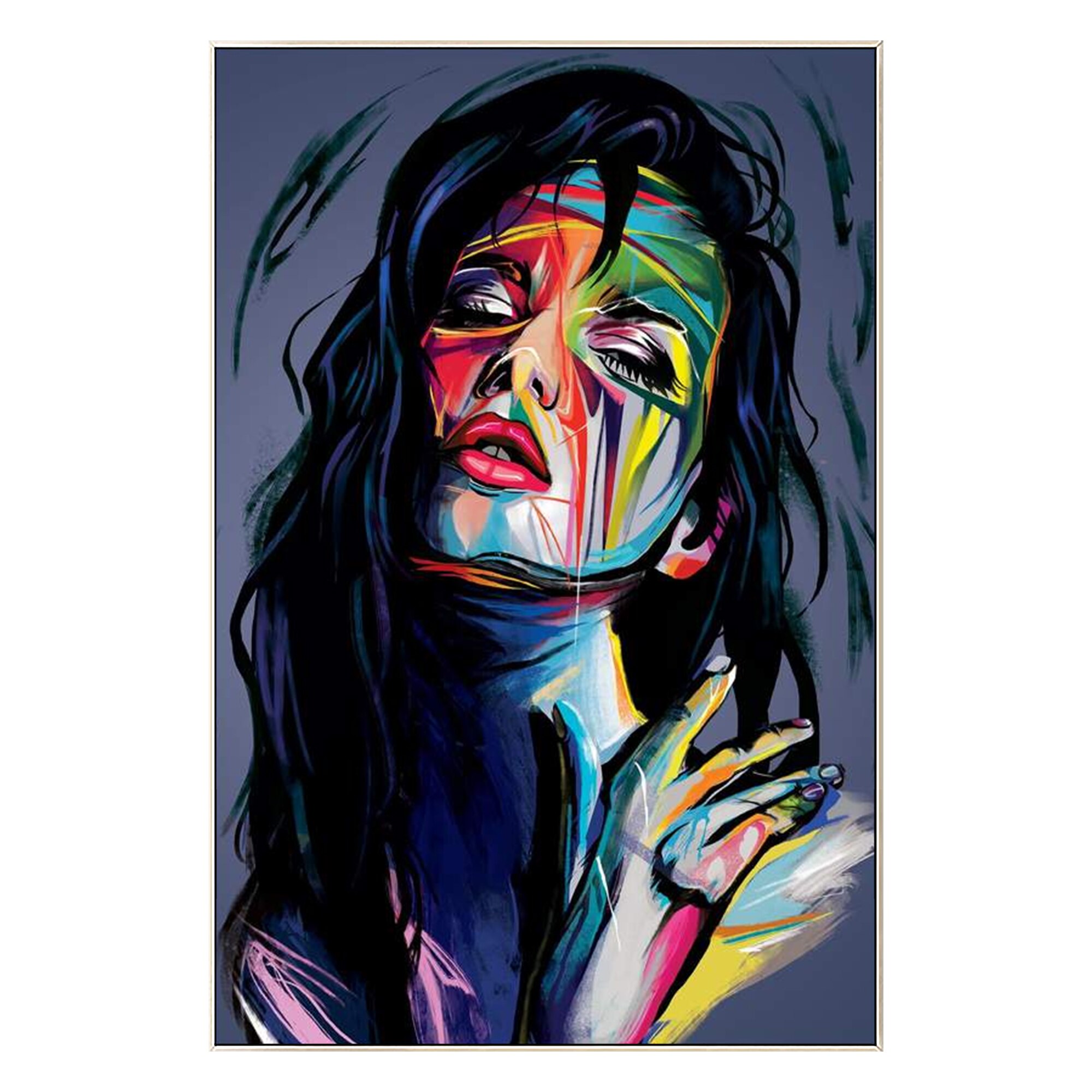 Abstract Portrait oil painting Francoise Nielly Colorful Palette knife canvas painting art poster decoration salon