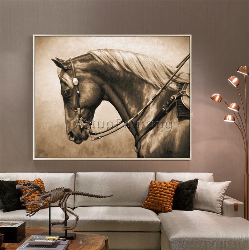 Canvas painting Acrylic Animal painting caudros decroracion abstract horse Wall Art Pictures for living room home decor quadros9