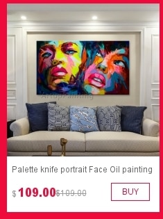 Canvas portrait Face painting palette knife hand painted oil painting Wall art Pictures for living room home decorative