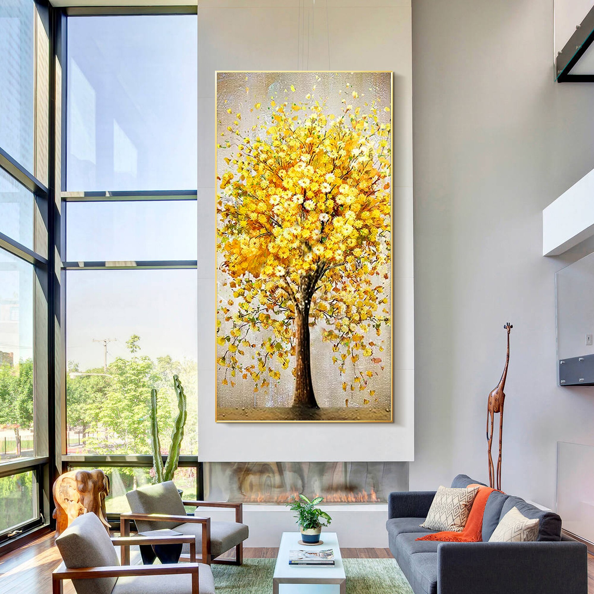 Tree Painting Tree Leaf Painting On Canvas Extra Large Vertical Livingroom Bedroom Wall Art Decor Tree Painting Tree Leaf Painting On Canvas Extra Large Vertical Livingroom Bedroom Wall Art Decor
