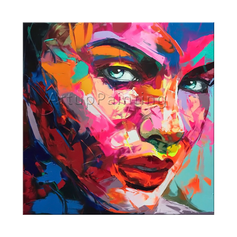 Palette knife painting portrait Palette knife Face Oil painting Impasto figure on canvas Hand painted Francoise Nielly 51